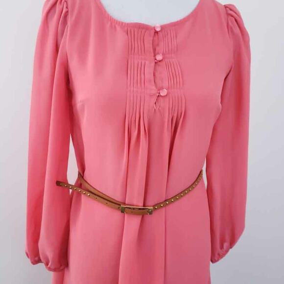Xhiliration Pink Tunic Top Belted Boho Bohemian Small Women - Picture 5 of 8